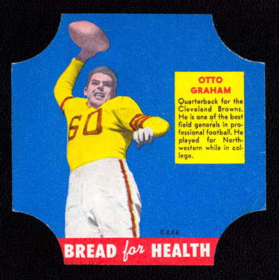 1950 Bread For Health Label Otto Graham